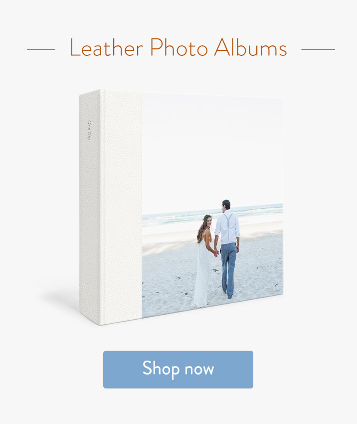 Leather Photo Album with couple on the cover.