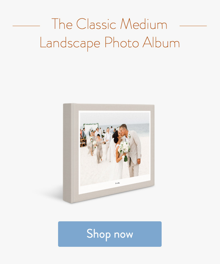 Classic Medium Landscape Photo Album with couple on the cover.