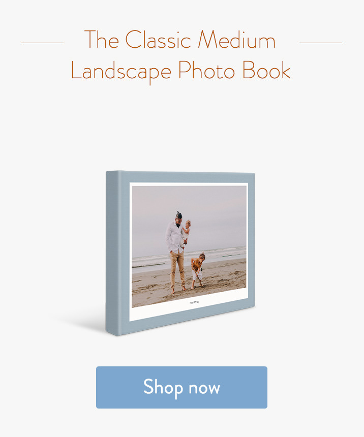 Classic Medium Landscape Photo Book with family on the cover.