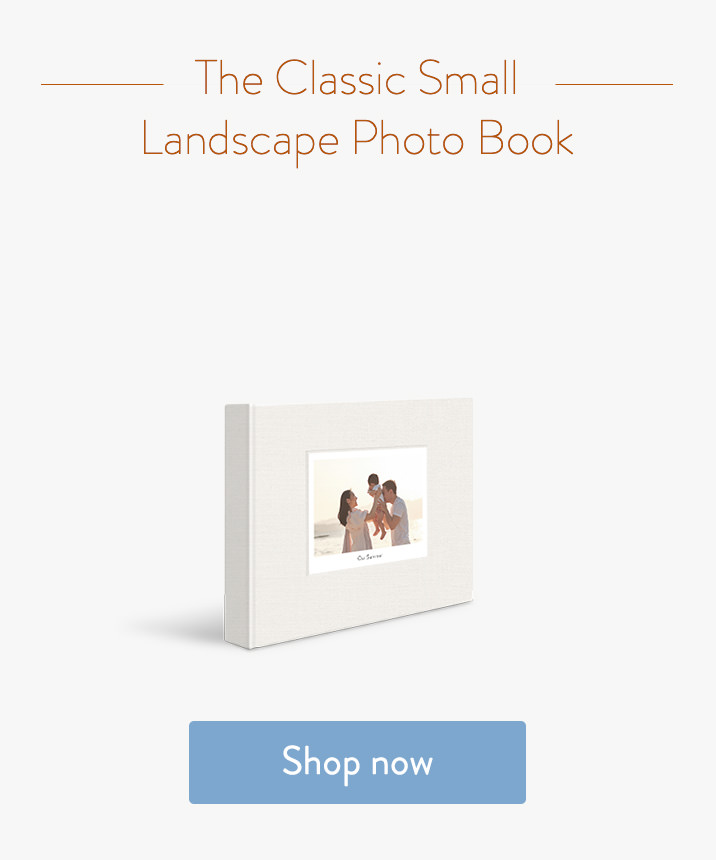 Classic Small Landscape Photo Book with family on the cover.