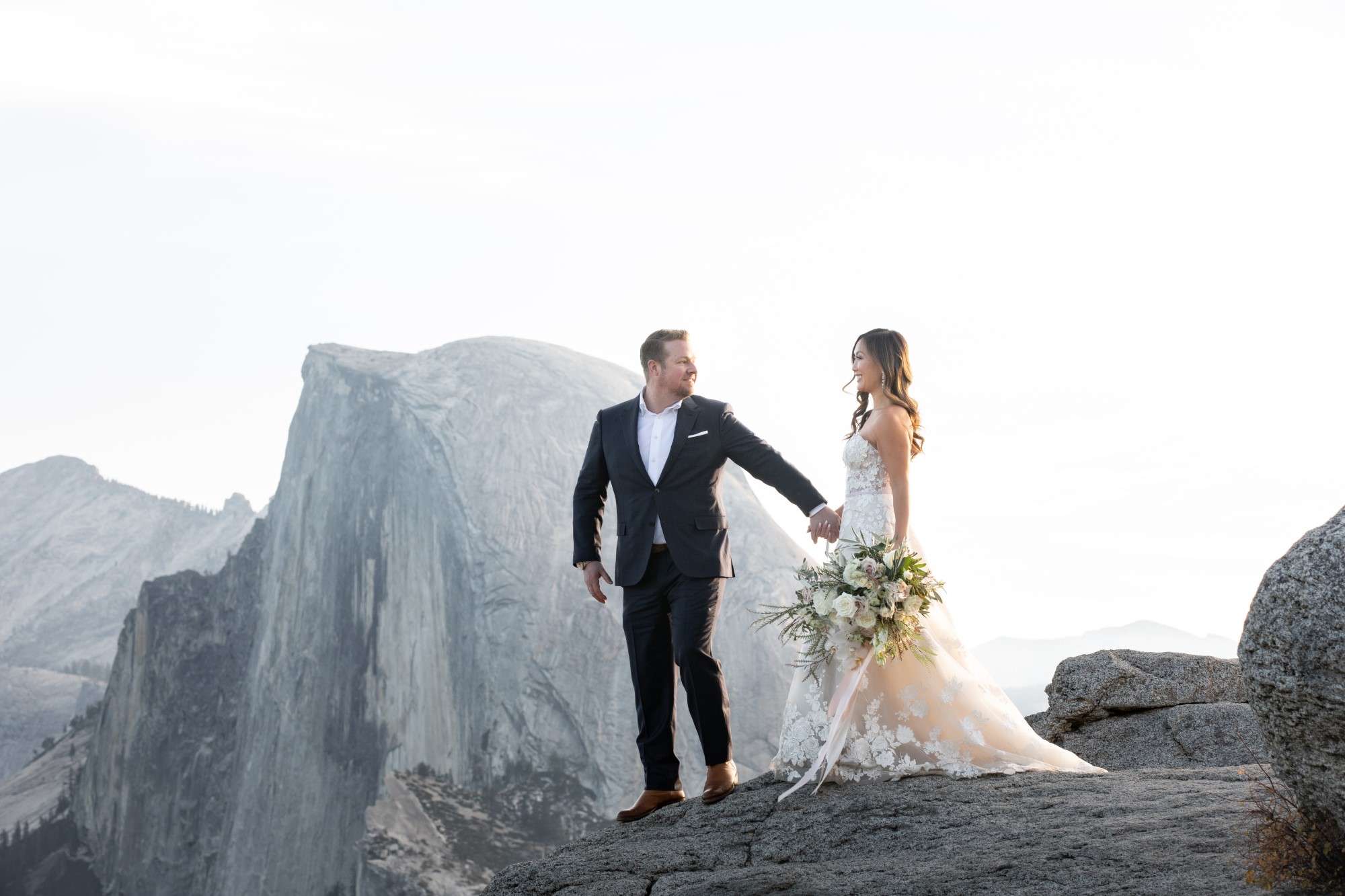 Newlywed portrait at Glacier Point