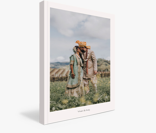 Wedding Softcover Photo Book with cover image of newlywed couple