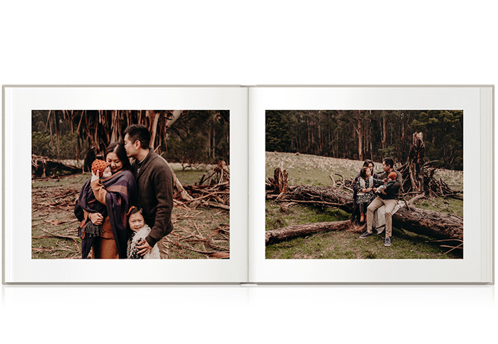 Open family photo book