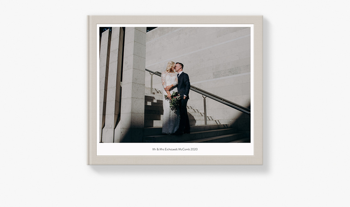 Photo album with newlyweds on the cover