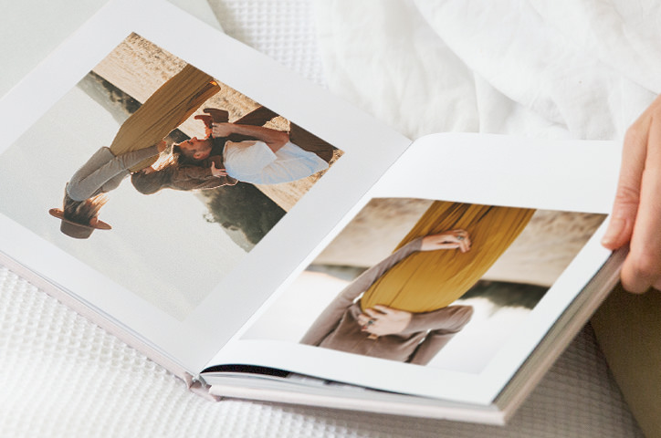Open Premium Photo Book with maternity photo spread