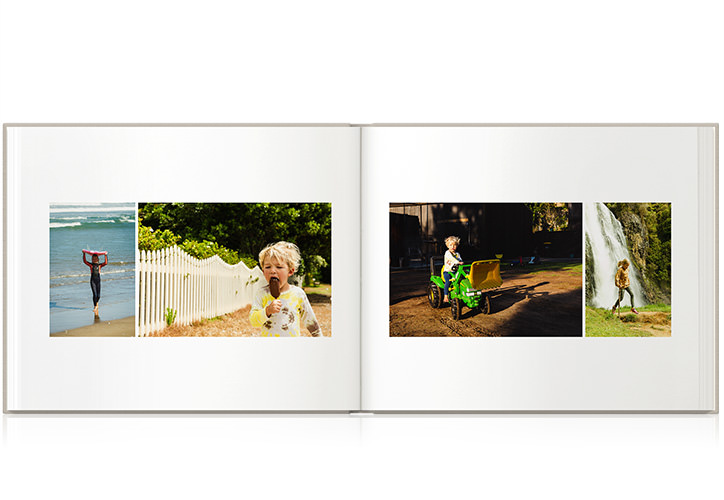 Photo Book open to show spread of family photos