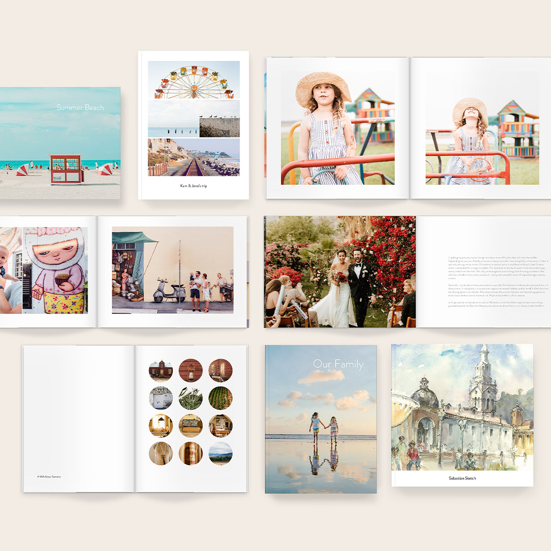Variety of softcover layouts