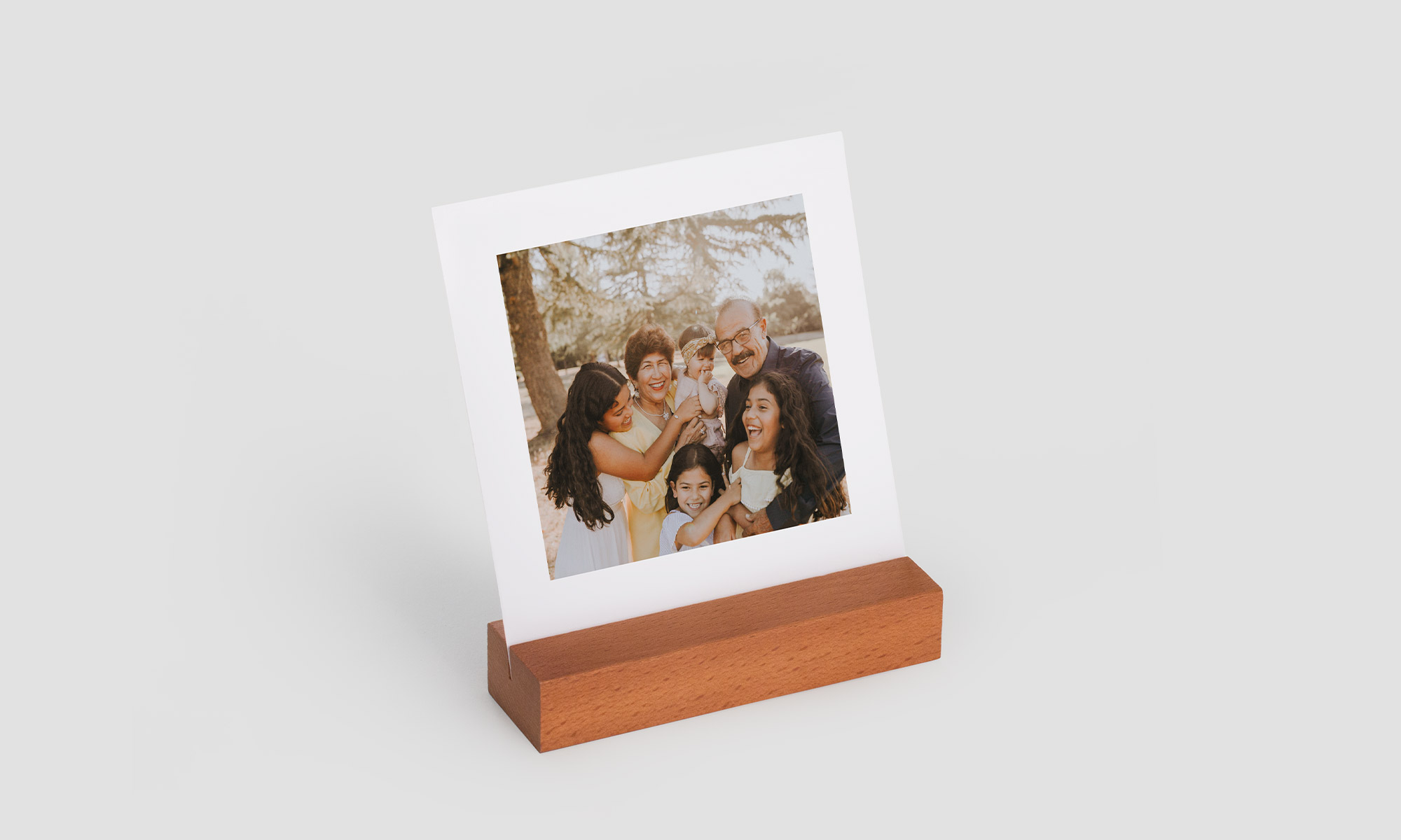 Mini art print in wooden display block