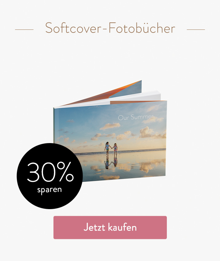 Softcover-Fotobücher. 30% sparen. Jetzt kaufen.
