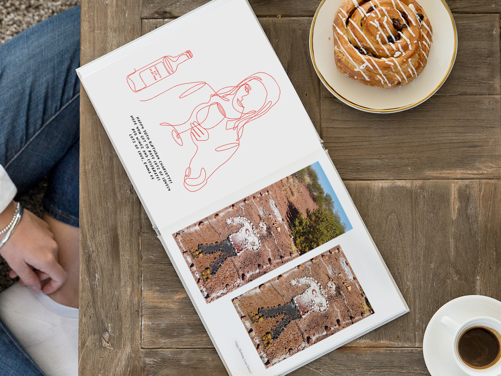 Open Photo Book on coffee table