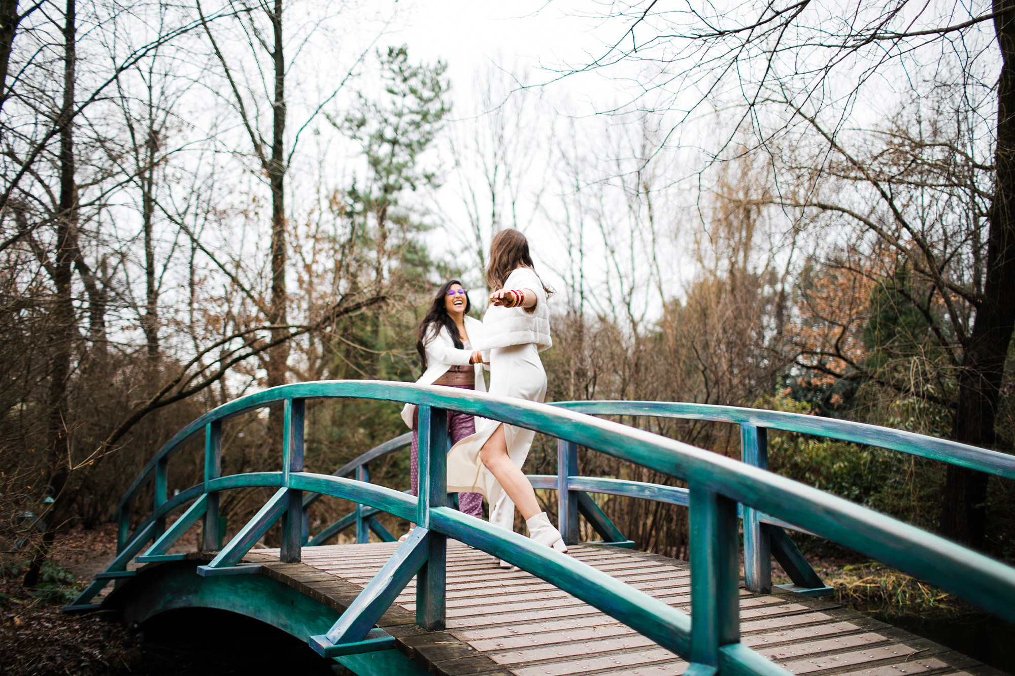 Couple on bridge
