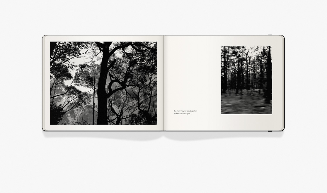 Black & white Moleskine book on coffee table