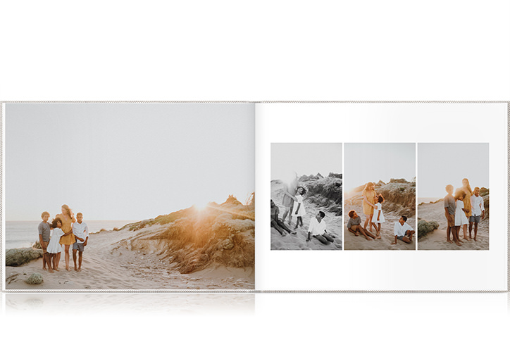 Open family photo book