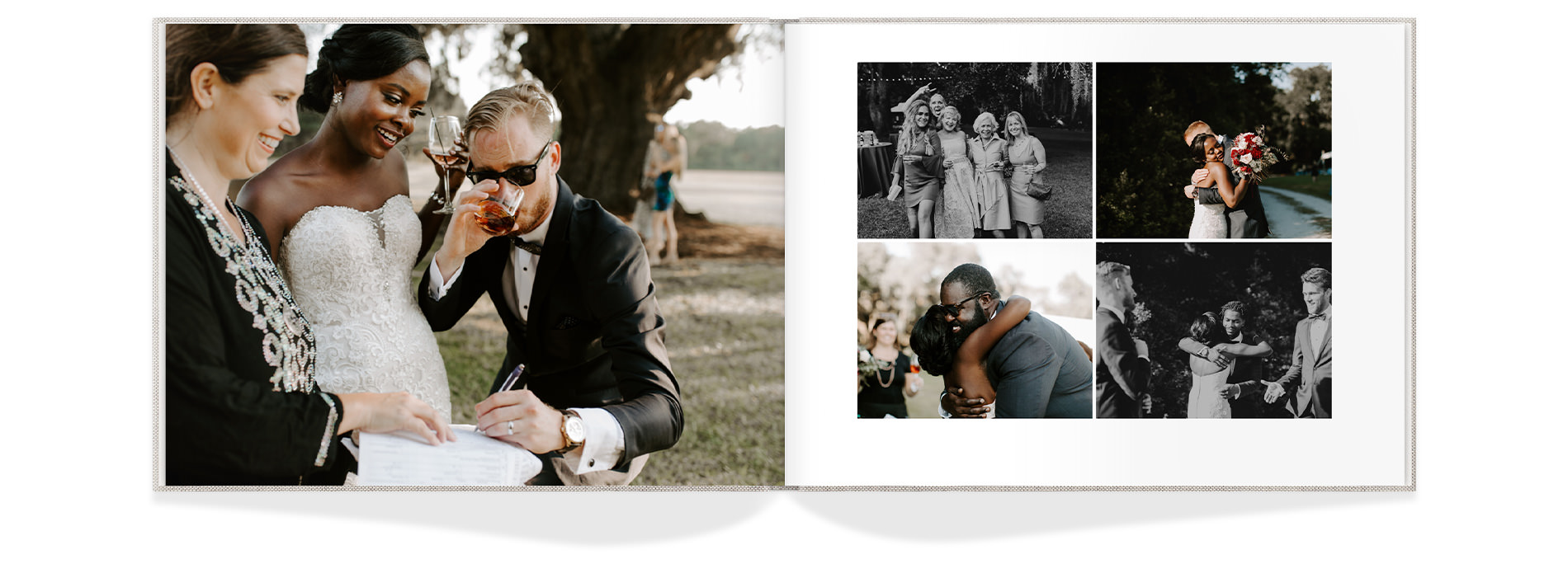 Newlywed couple interacting with guests after ceremony