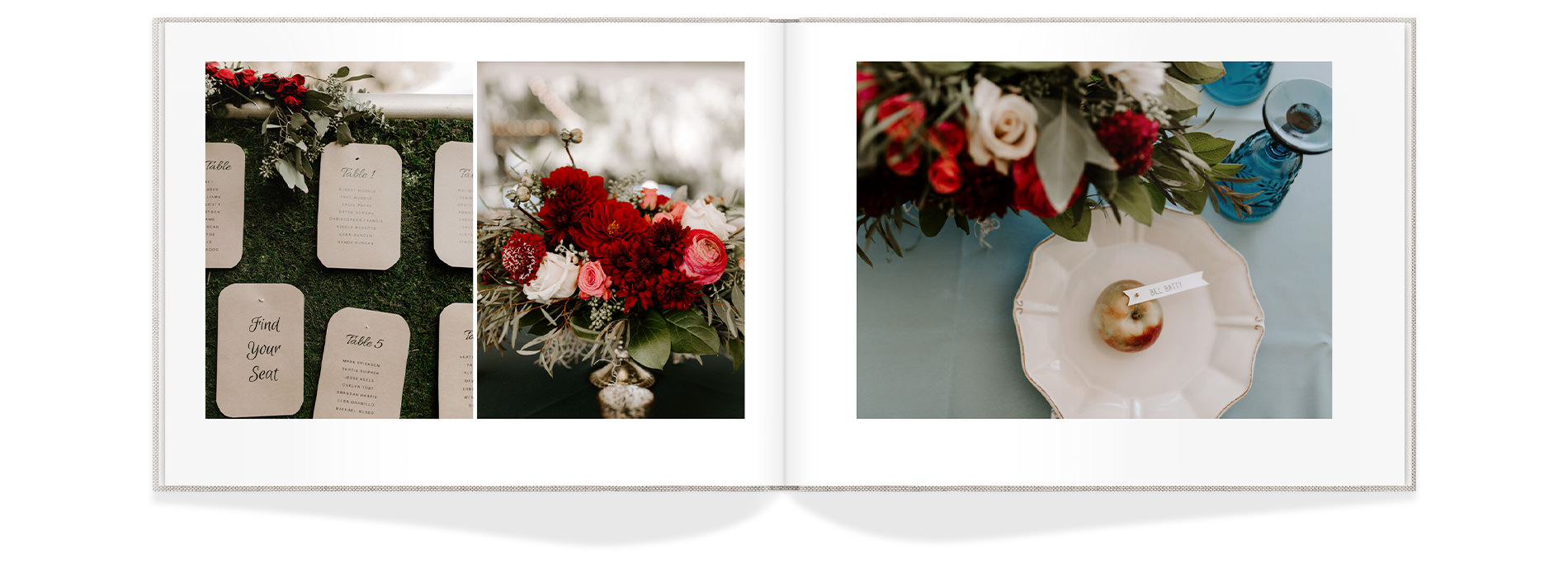 wedding reception table signage and decor