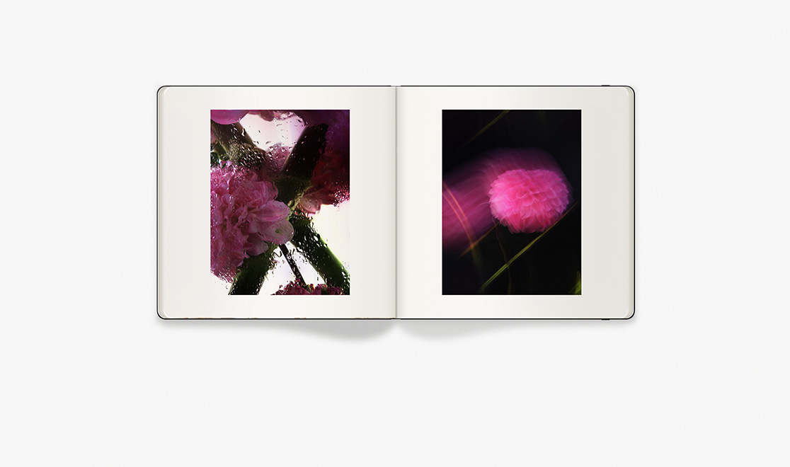 Moleskine Photo Book with images of flowers on spread