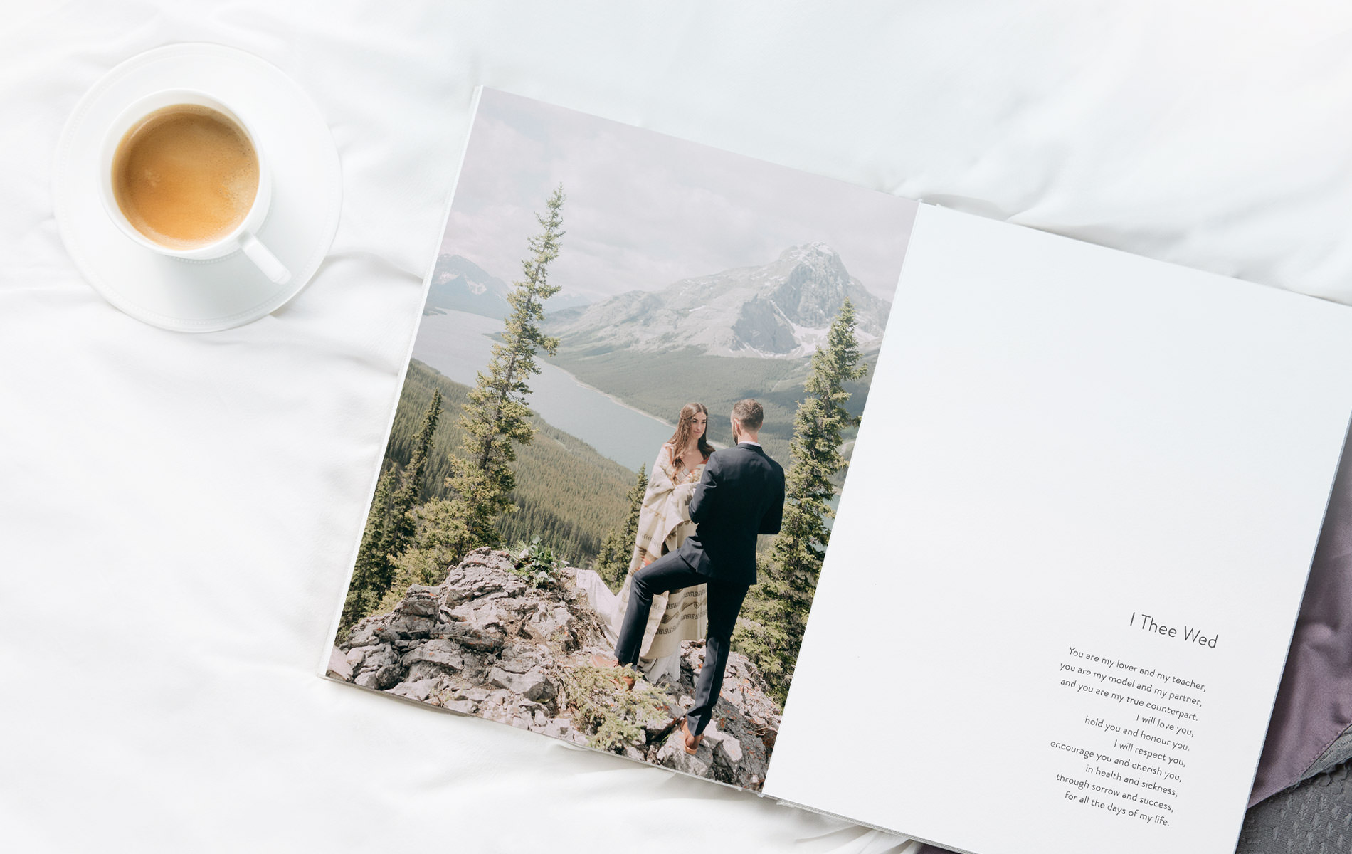 Open wedding album