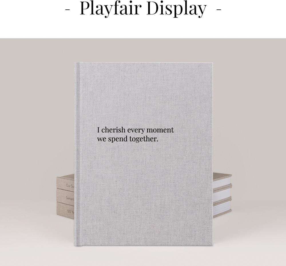 Premium Photo Book with Playfair Display font title