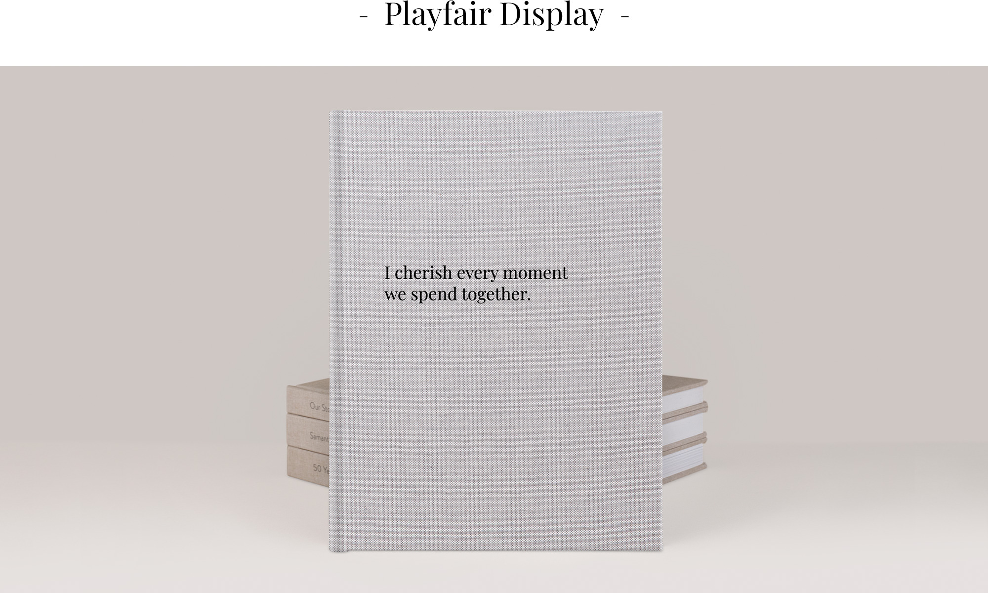 Premium Photo Book with Playfair Display font title