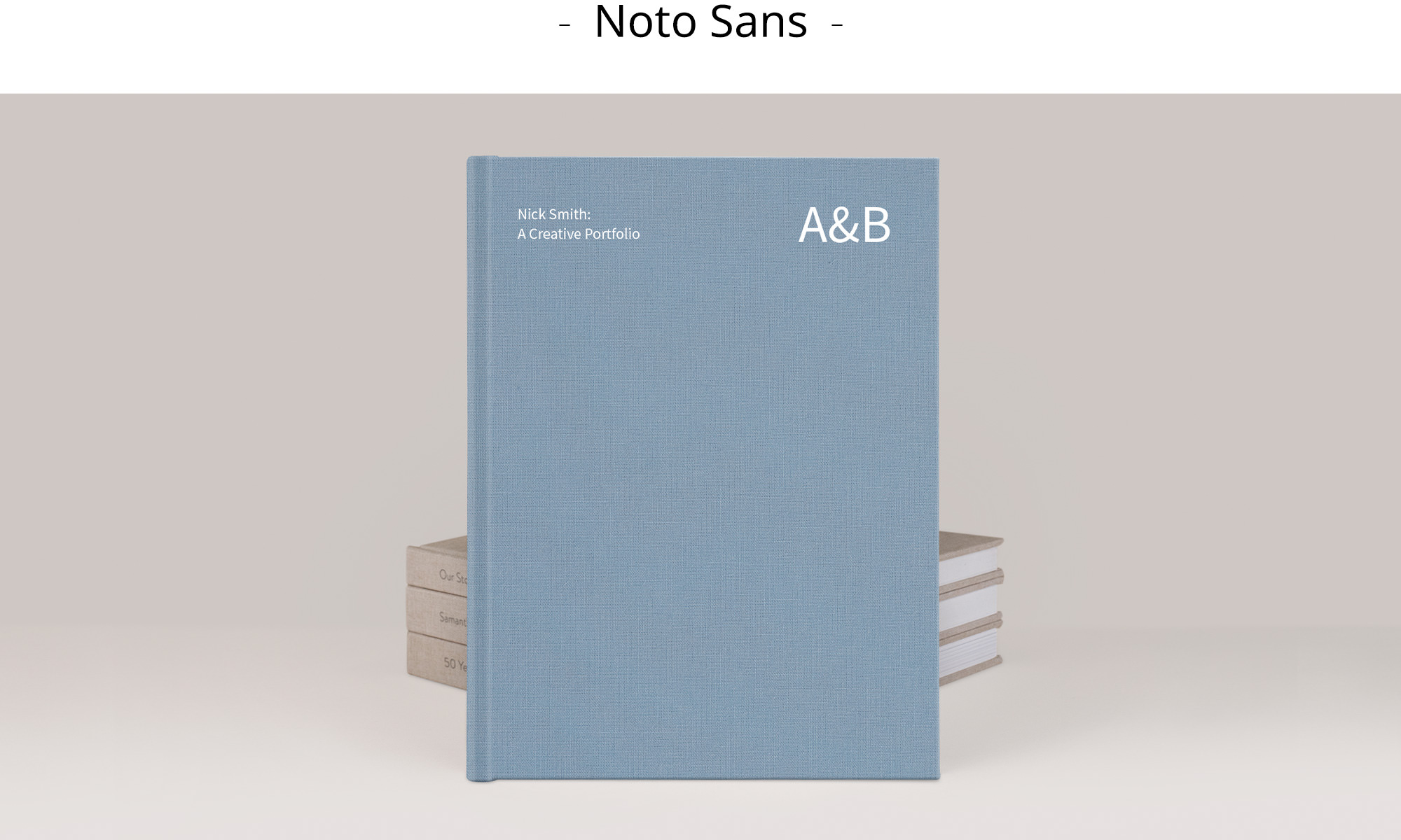 Premium Photo Book with Noto Sans font title