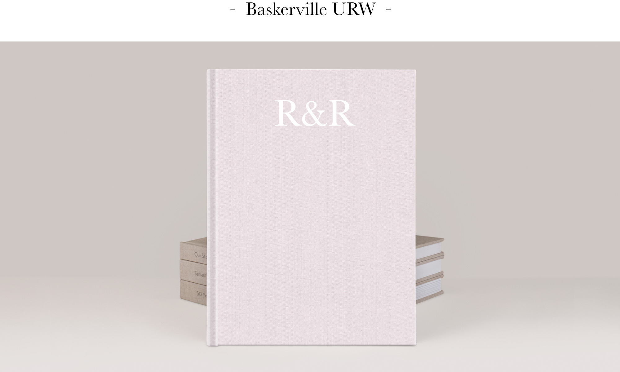 Premium Photo Book with Baskerville font title