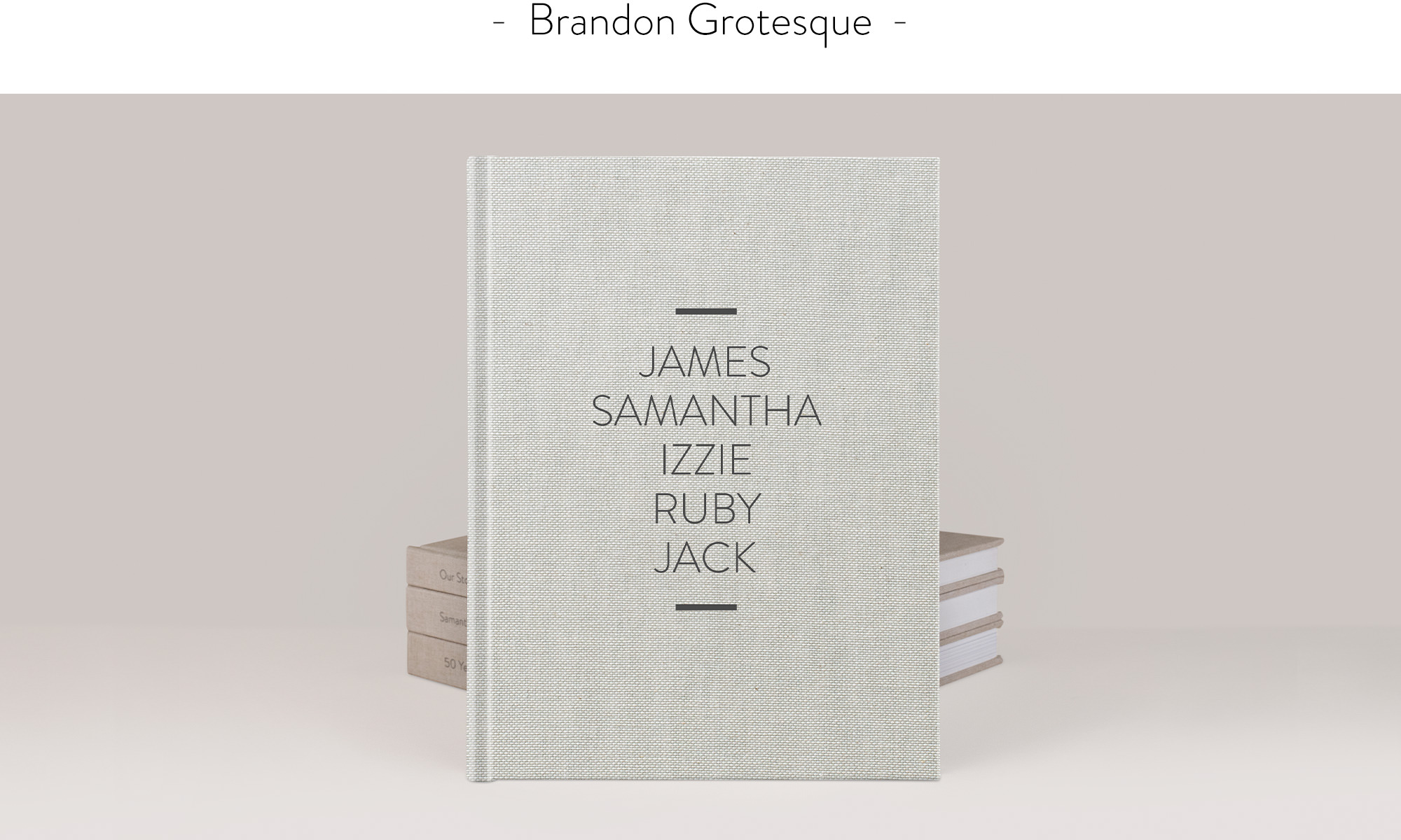 Premium Photo Book with Brandon Grotesque font title