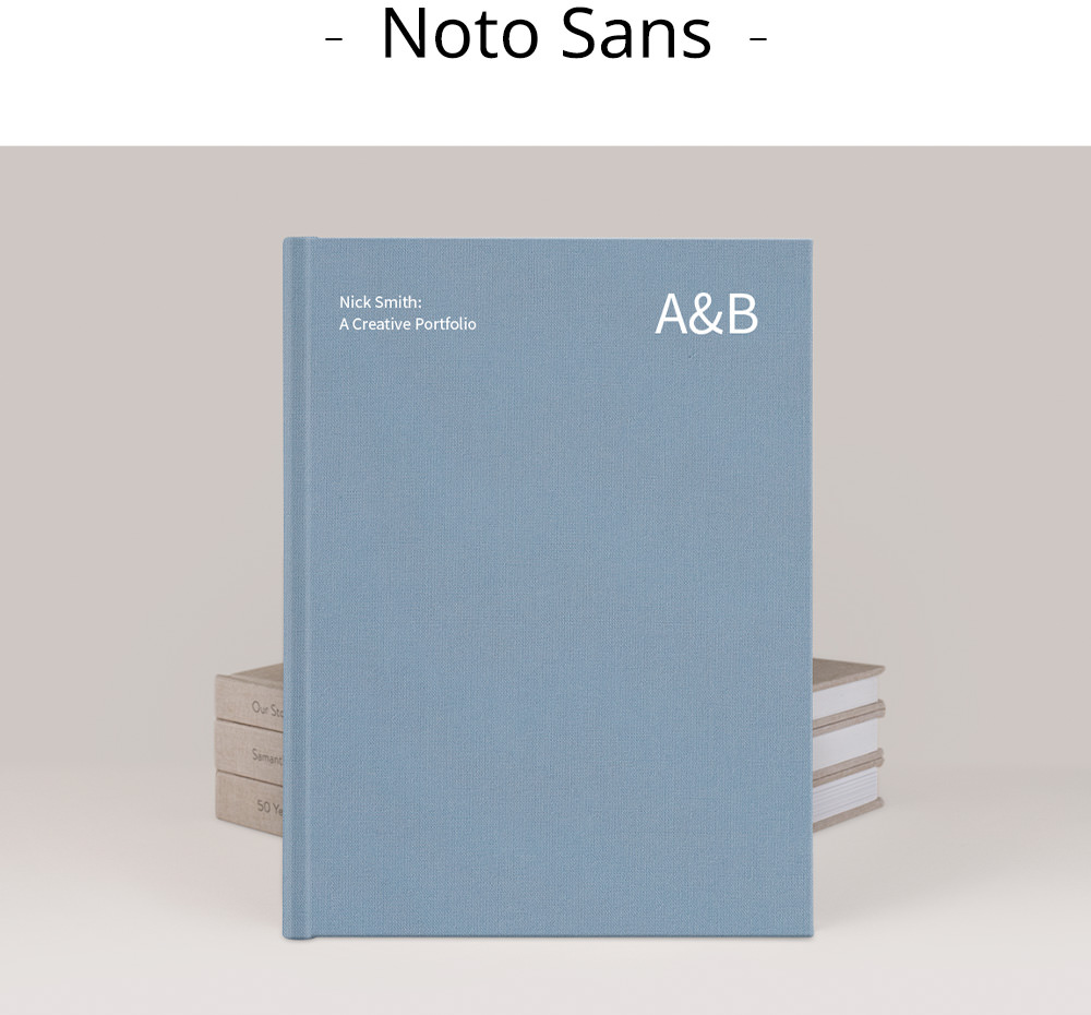 Premium Photo Book with Noto Sans font title