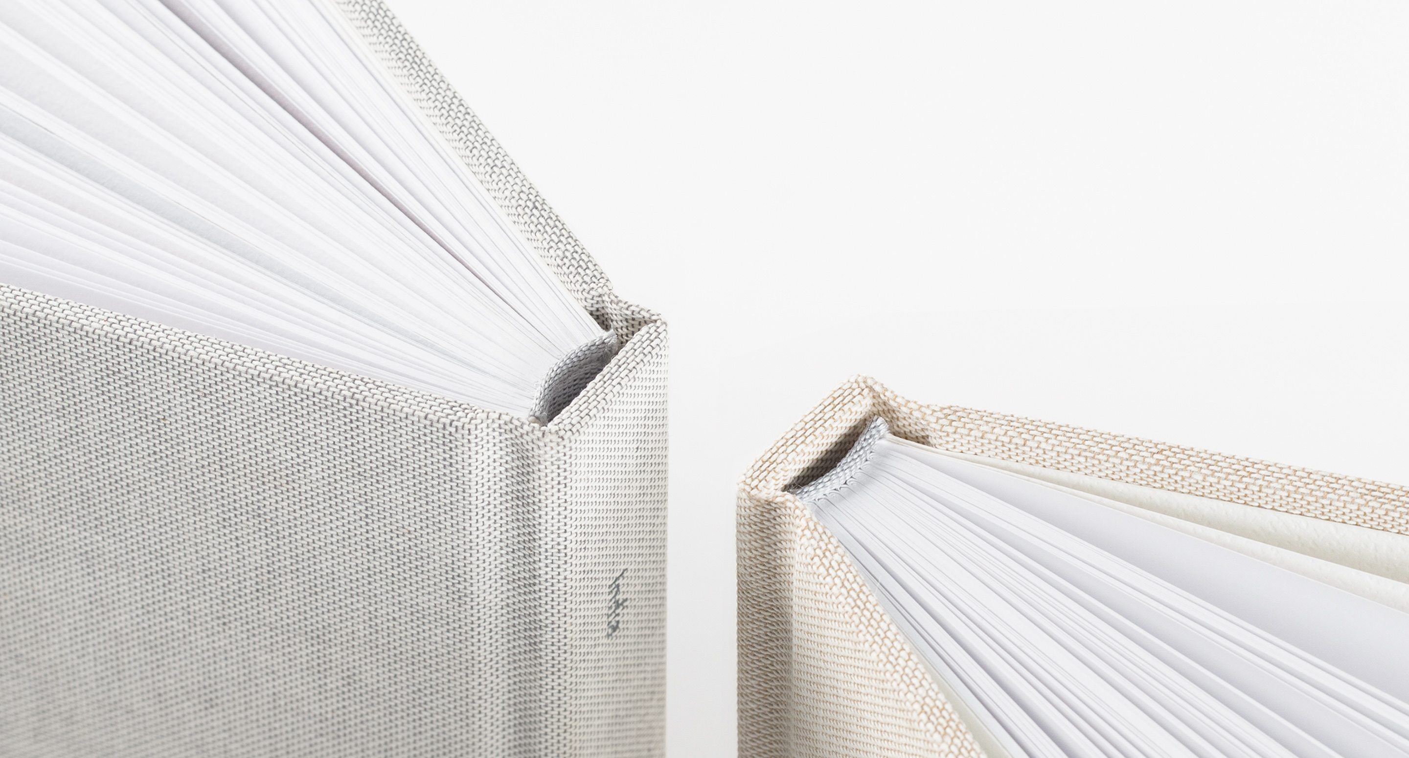 Fabric bound photo book spines