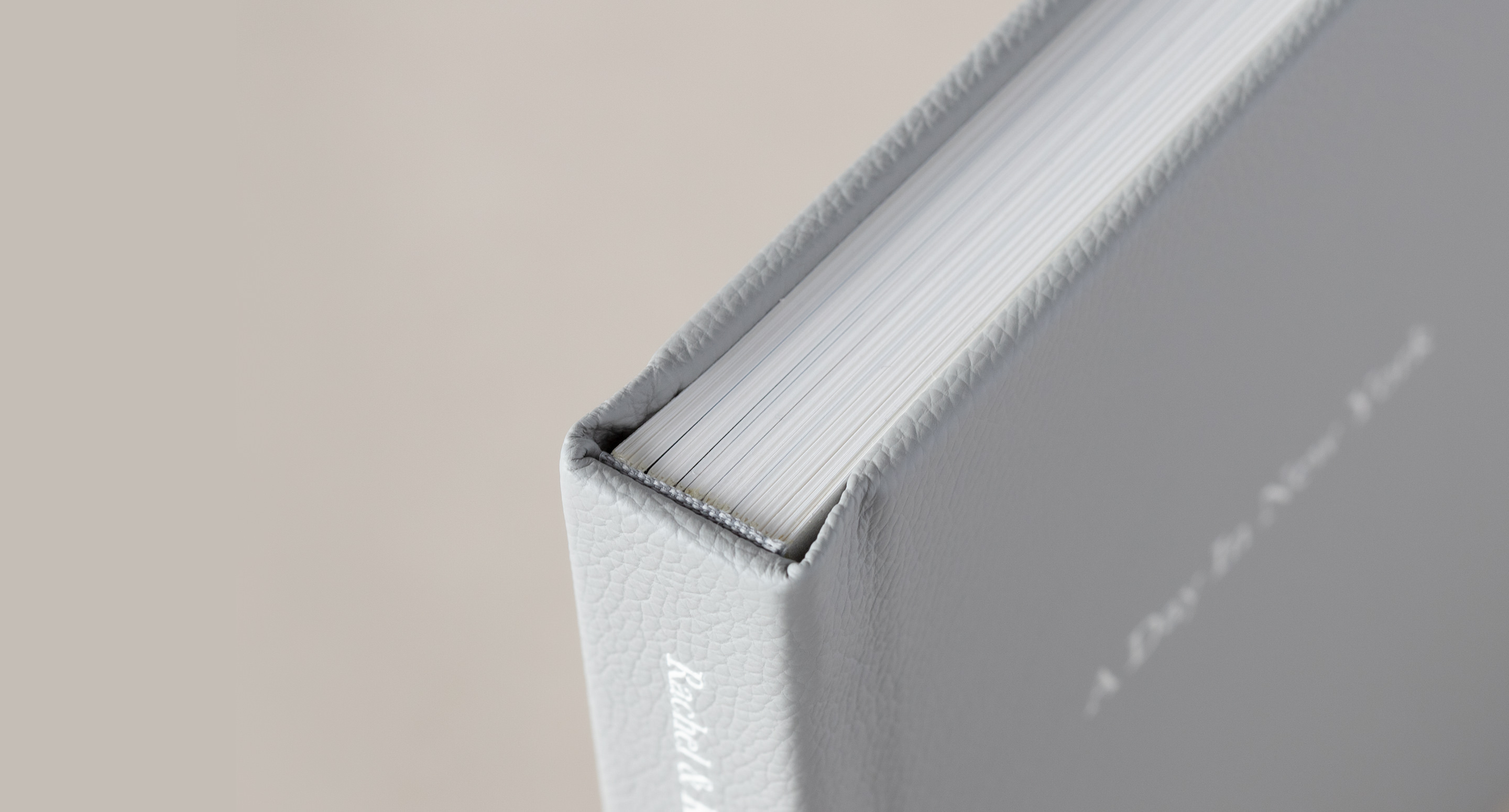 Close up of Silver gray Leather bound Photo Album