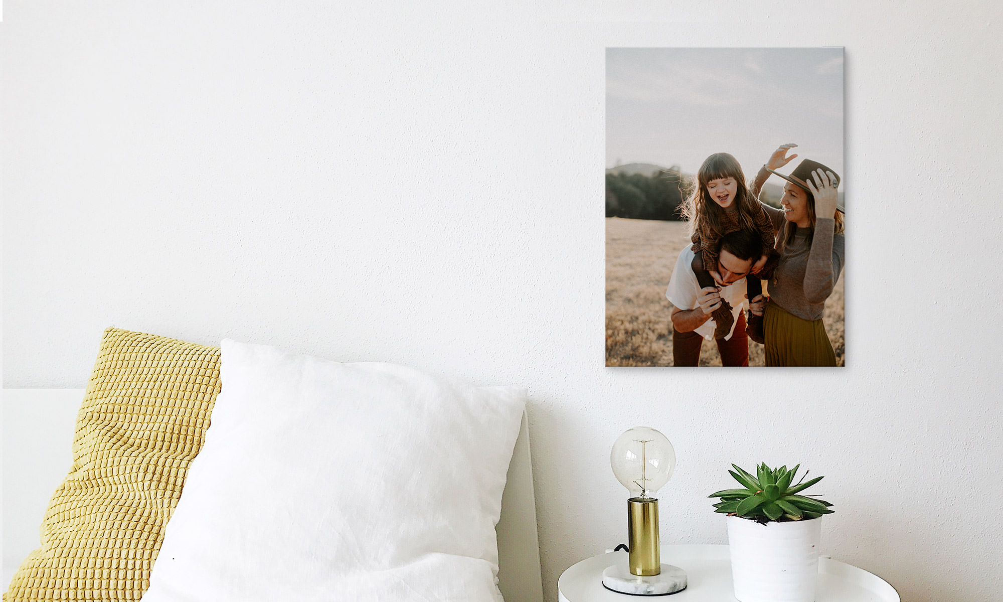 Canvas hanging in home