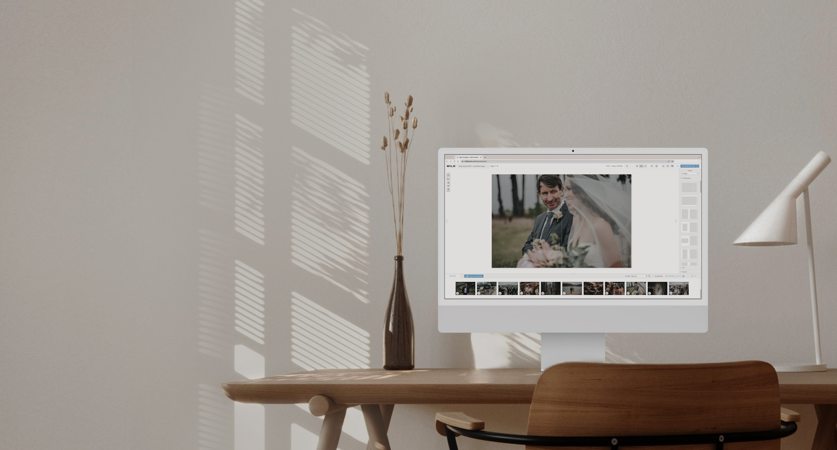 Mac in home displaying MILK Design Studio onscreen