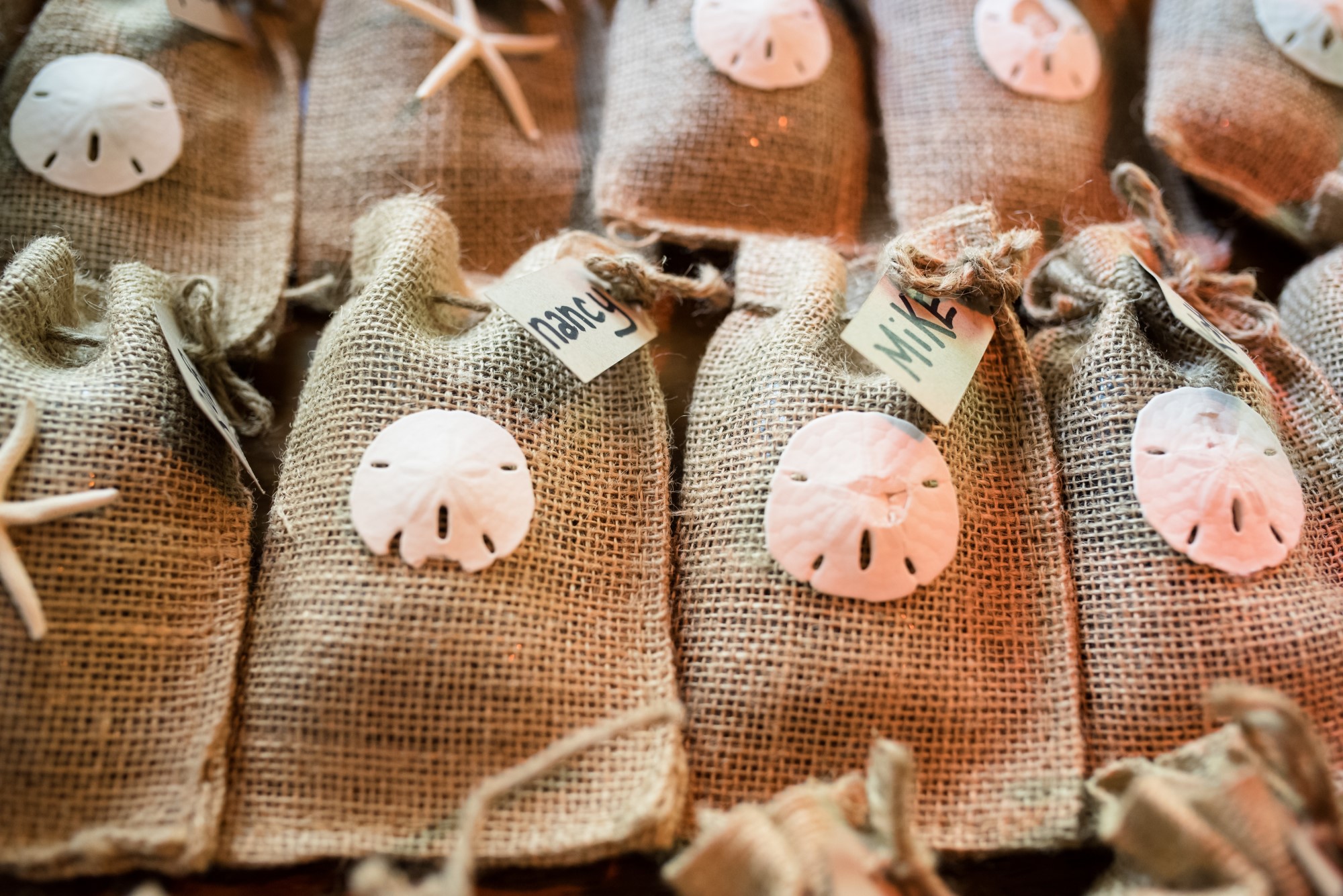 Burlap party favors
