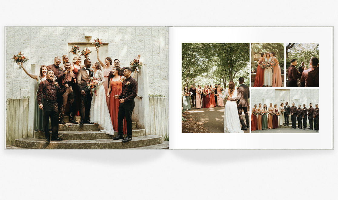 Premium Photo Album showing spread of wedding images