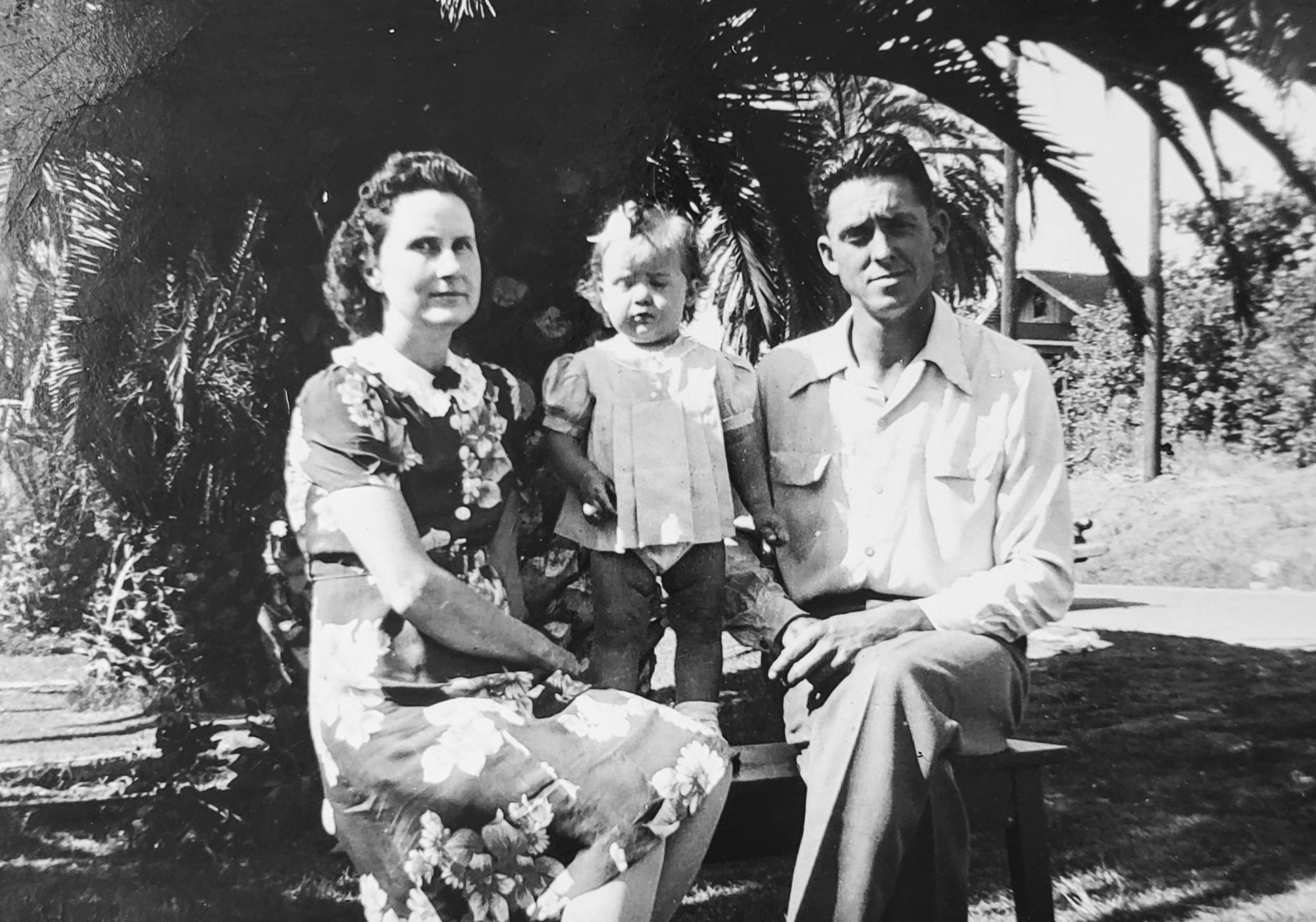 black and white family photo