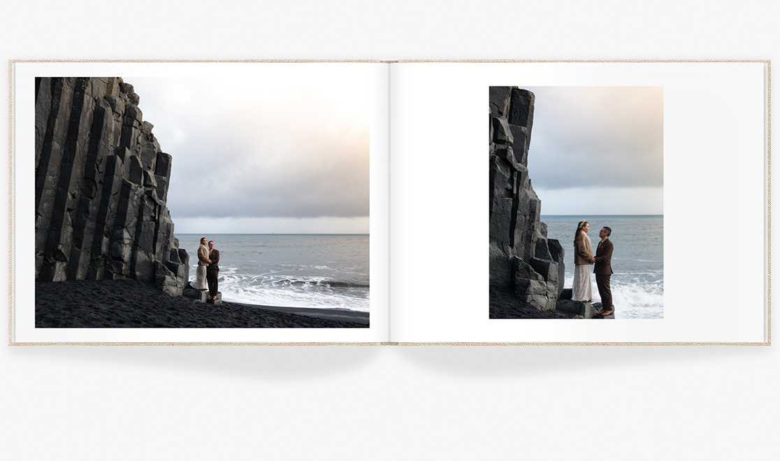 Photo spread showing wedding portraits