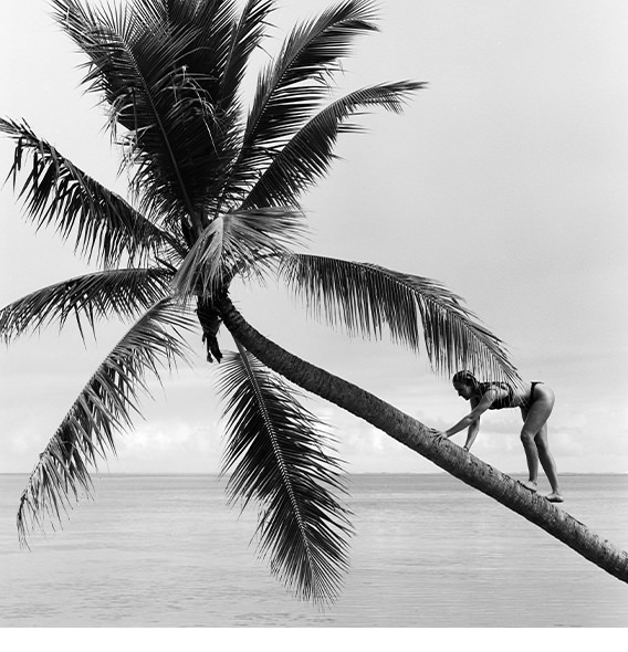 black and white beach photo