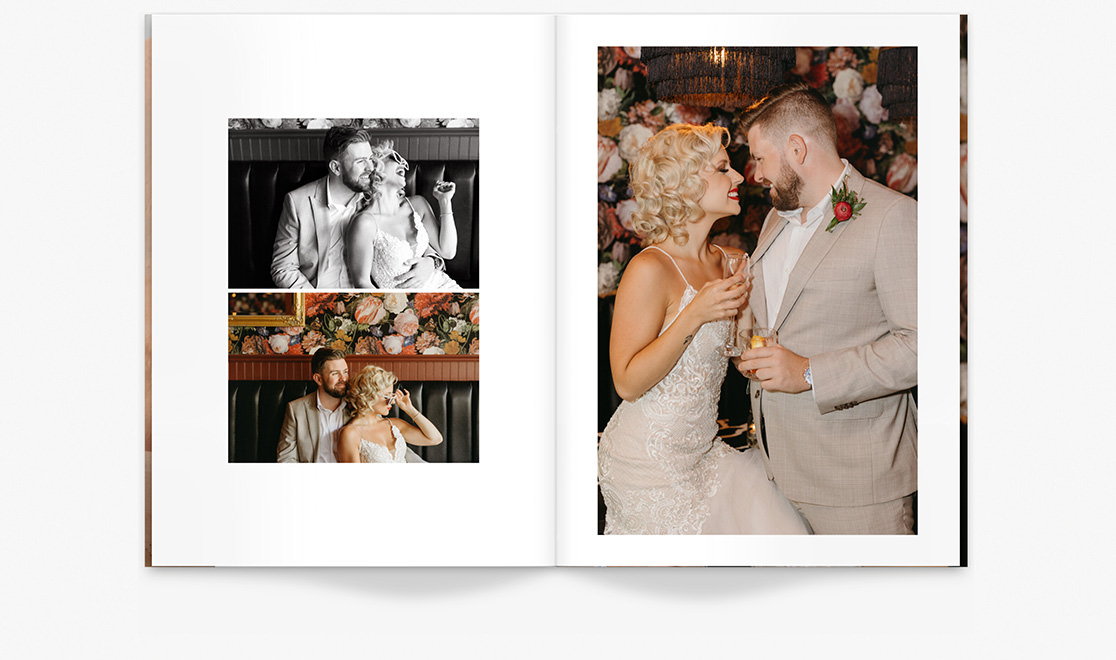 Wedding magazine with retro style couple