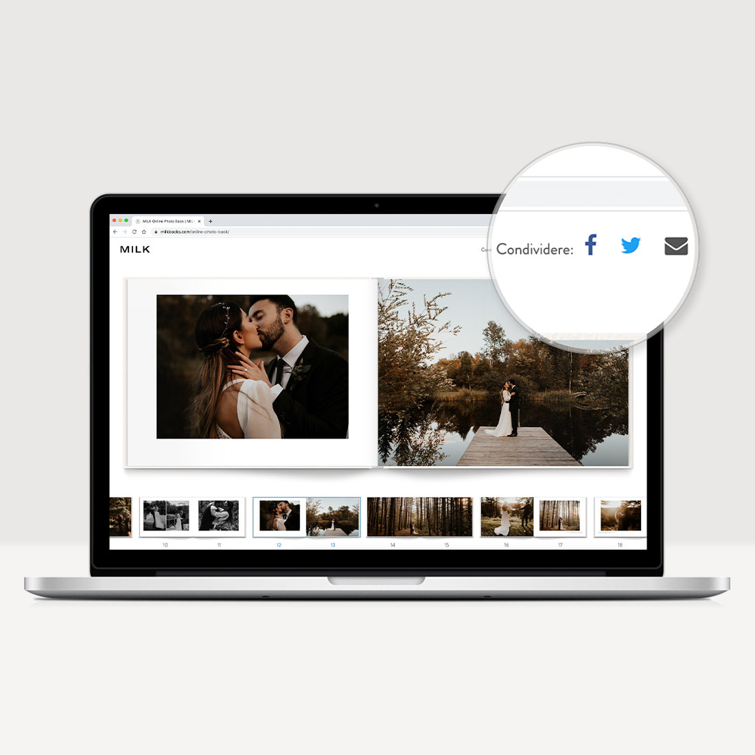 Flipbook online sul portatile.