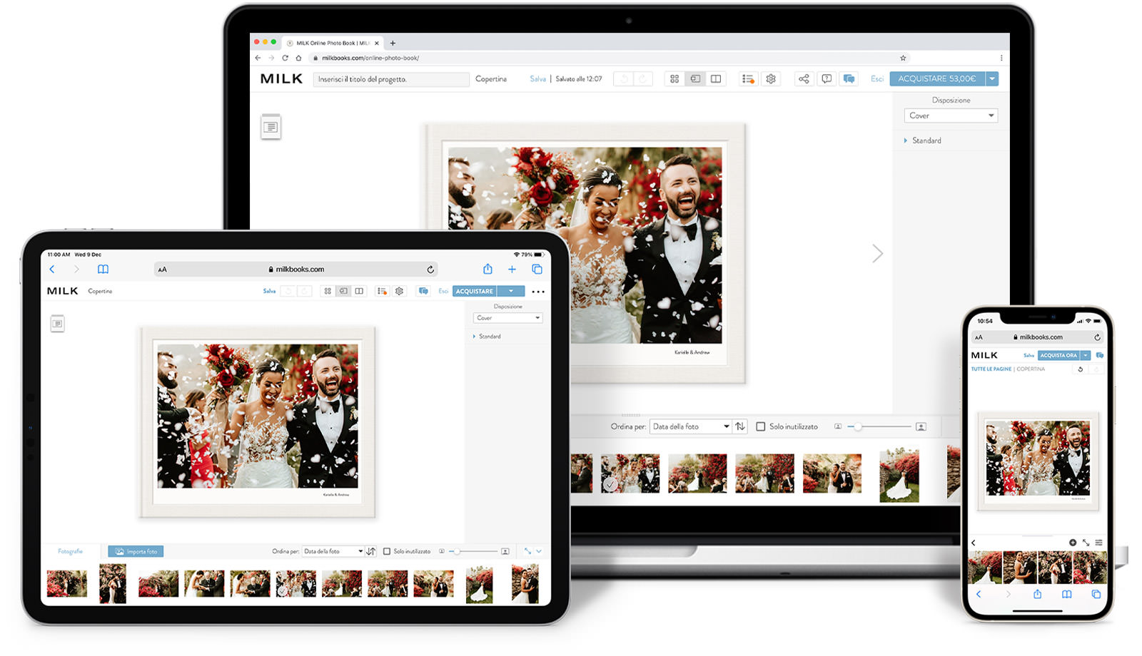 Design Studio su laptop, tablet e mobile.
