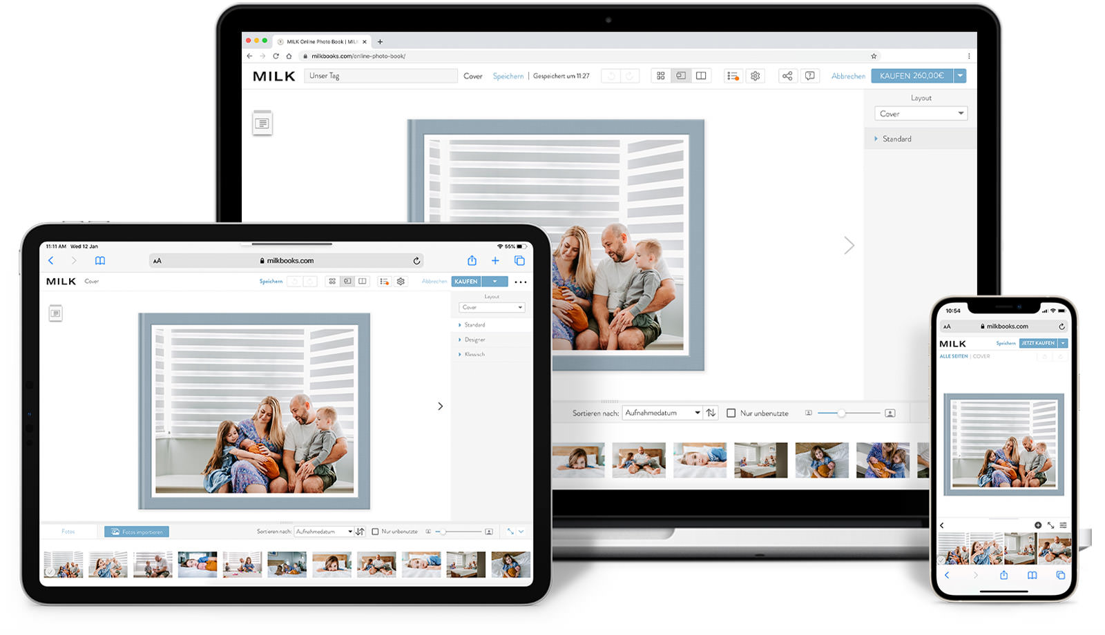 Design Studio Bildschirm auf Handy, Laptop und Tablet