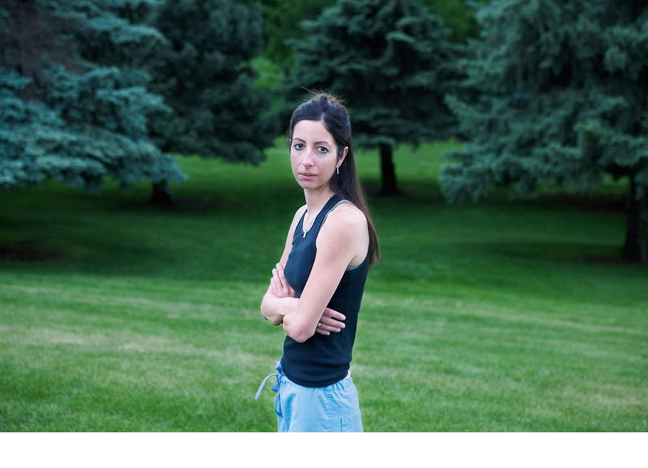 Woman in field - Shelley, near her home in Salt Lake City, Utah. From Thin.