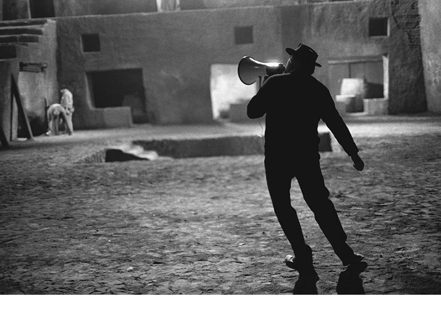 Federico Fellini on the Set of Satyricon, Rome, Italy, 1969.