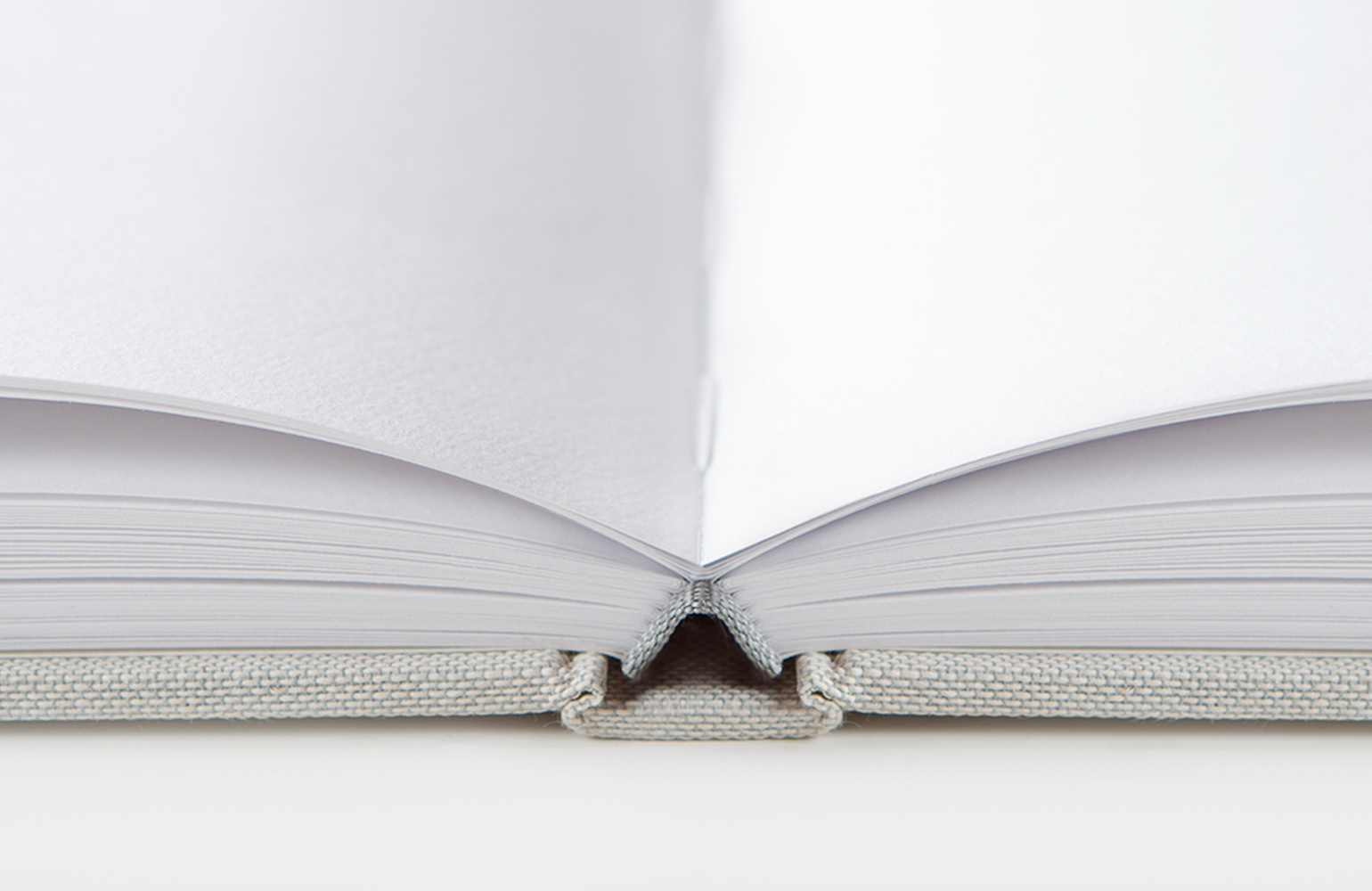 Closeup of premium photo book binding.