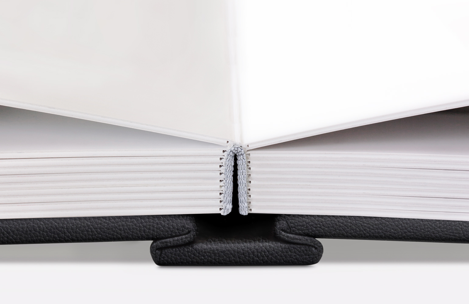 Close up of leather photo album binding