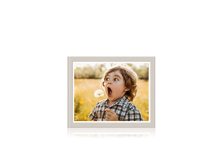 Folioscópio con niño en la cubierta soplando un diente de león.