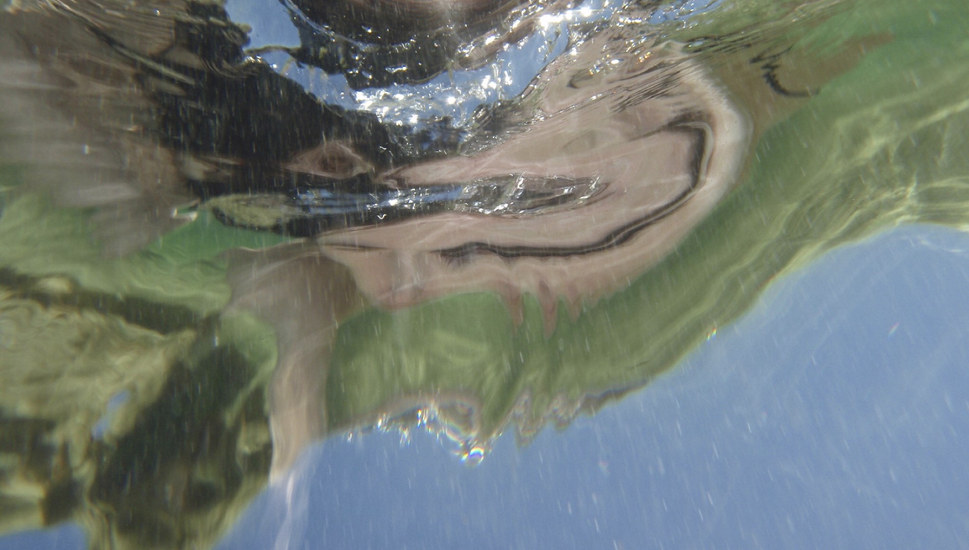 Underwater.