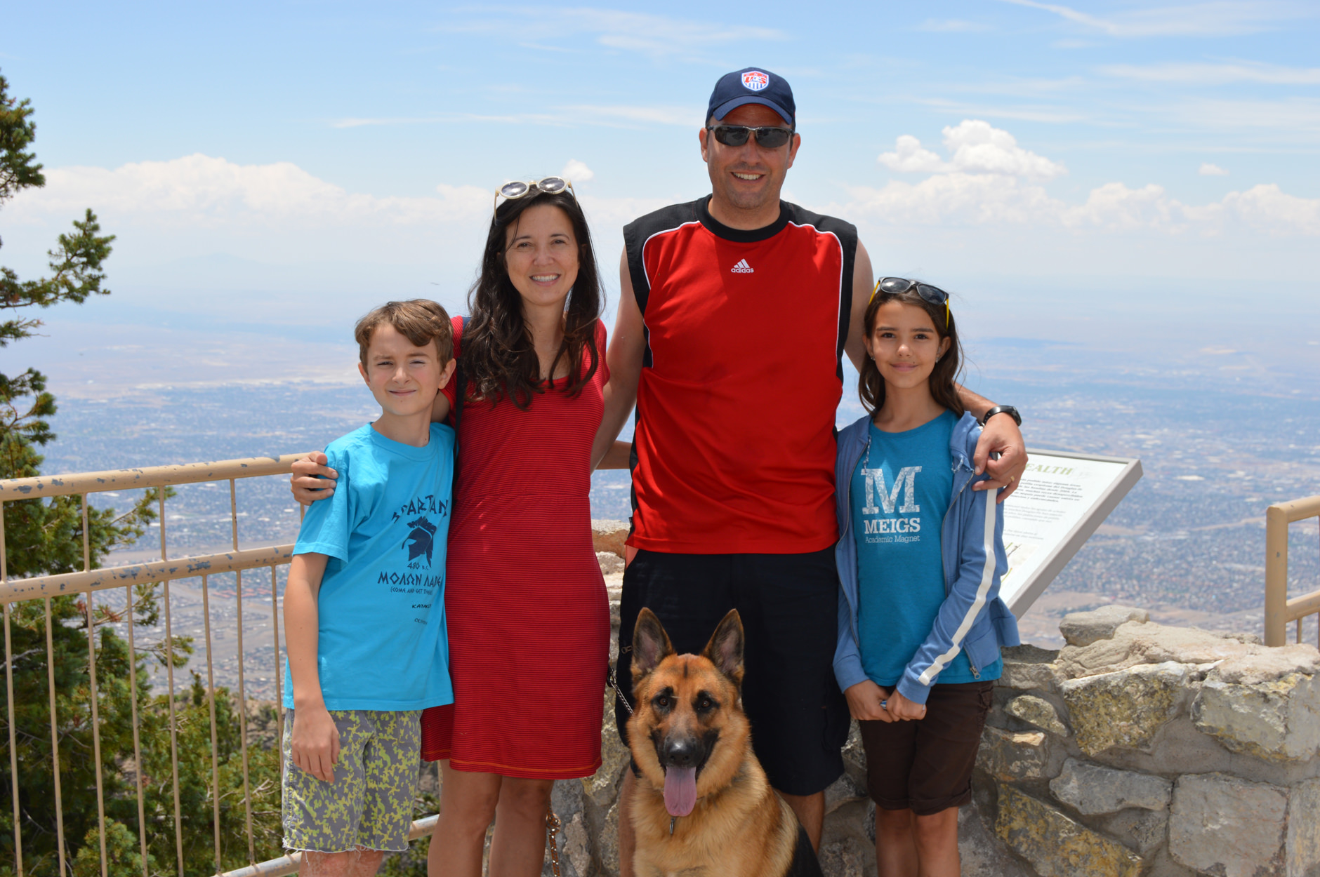 Family photo at the Sandia Mountains.