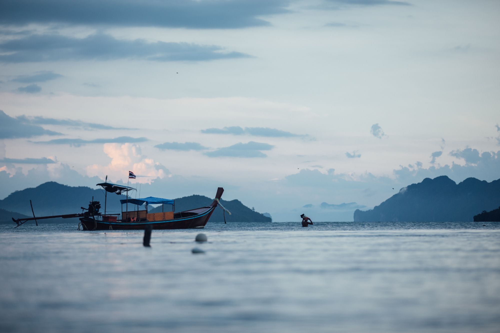 Thai fishing boat in sea.