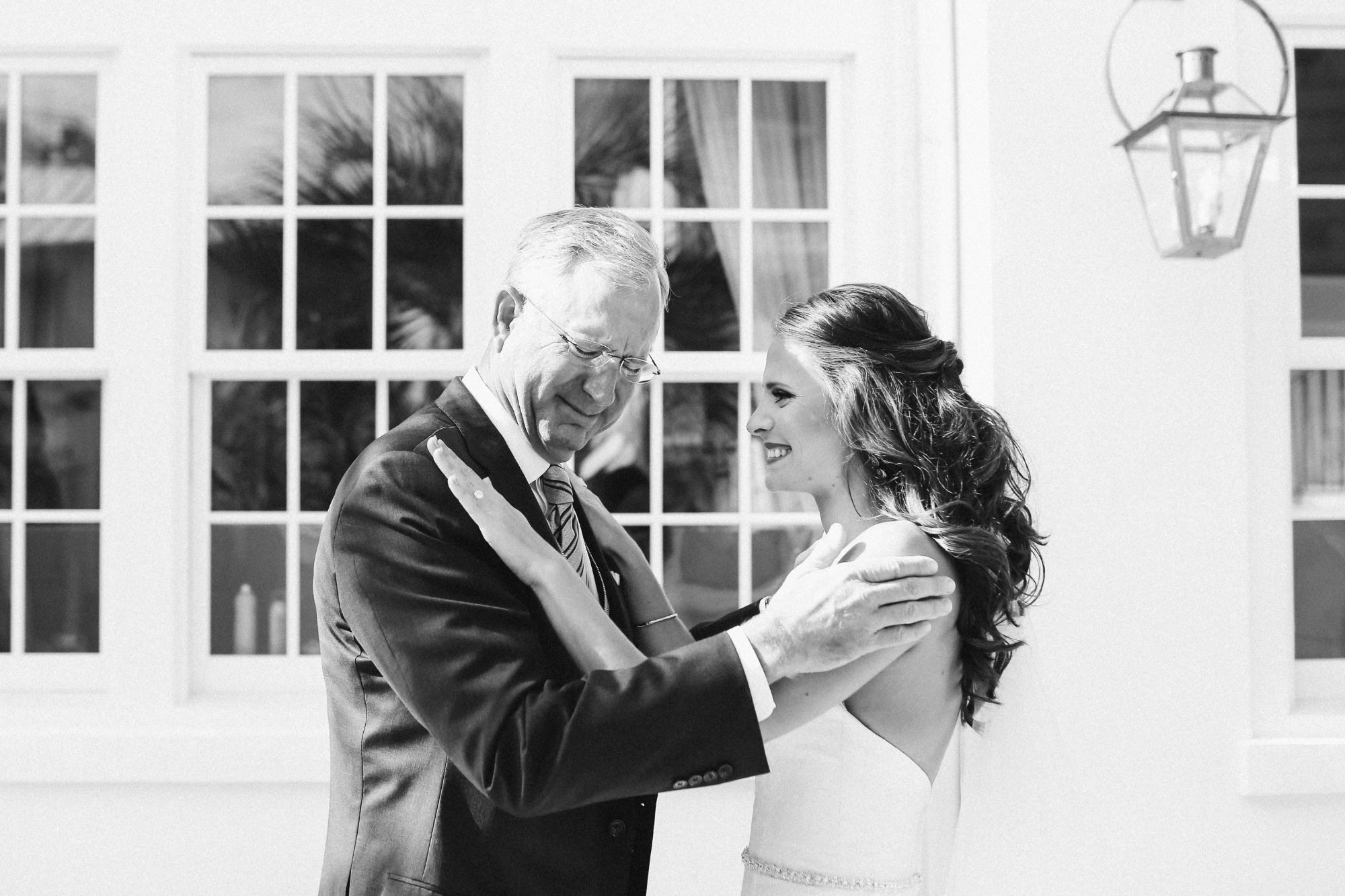 Father getting emotional seeing his daughter on wedding day