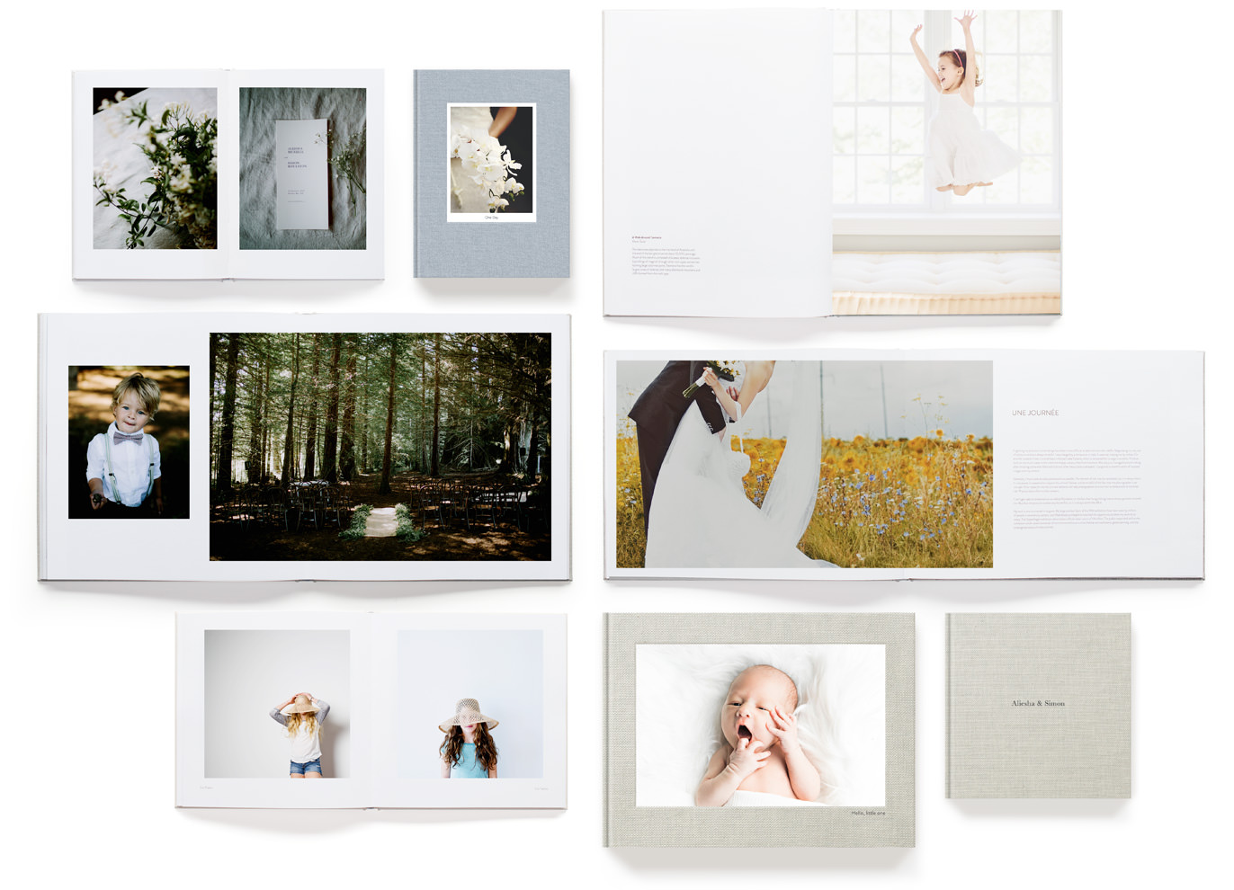Photo book range with variety of covers.